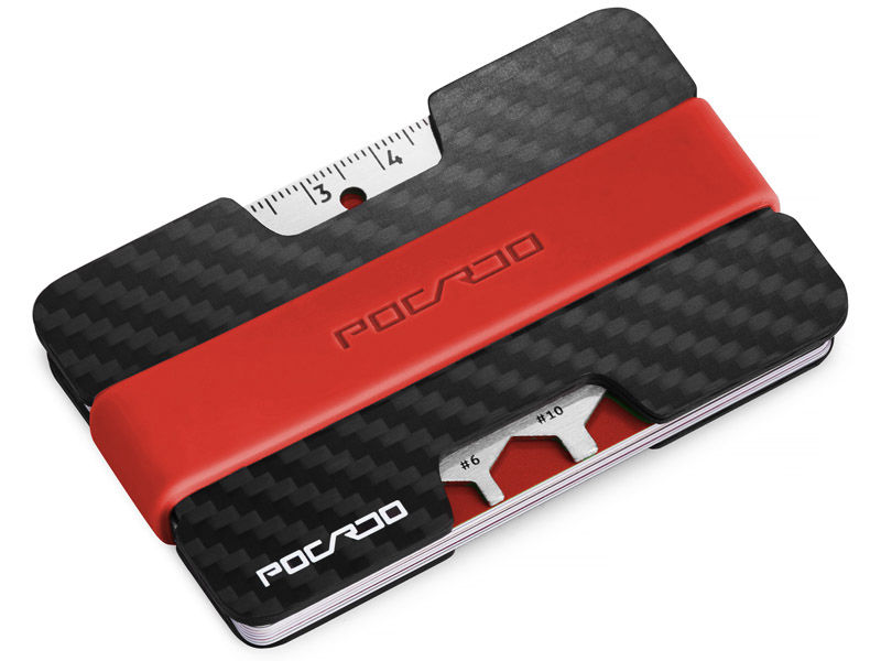 Pocardo Credit Card Holder made of Carbon Fibre. Includes multitool-card. 